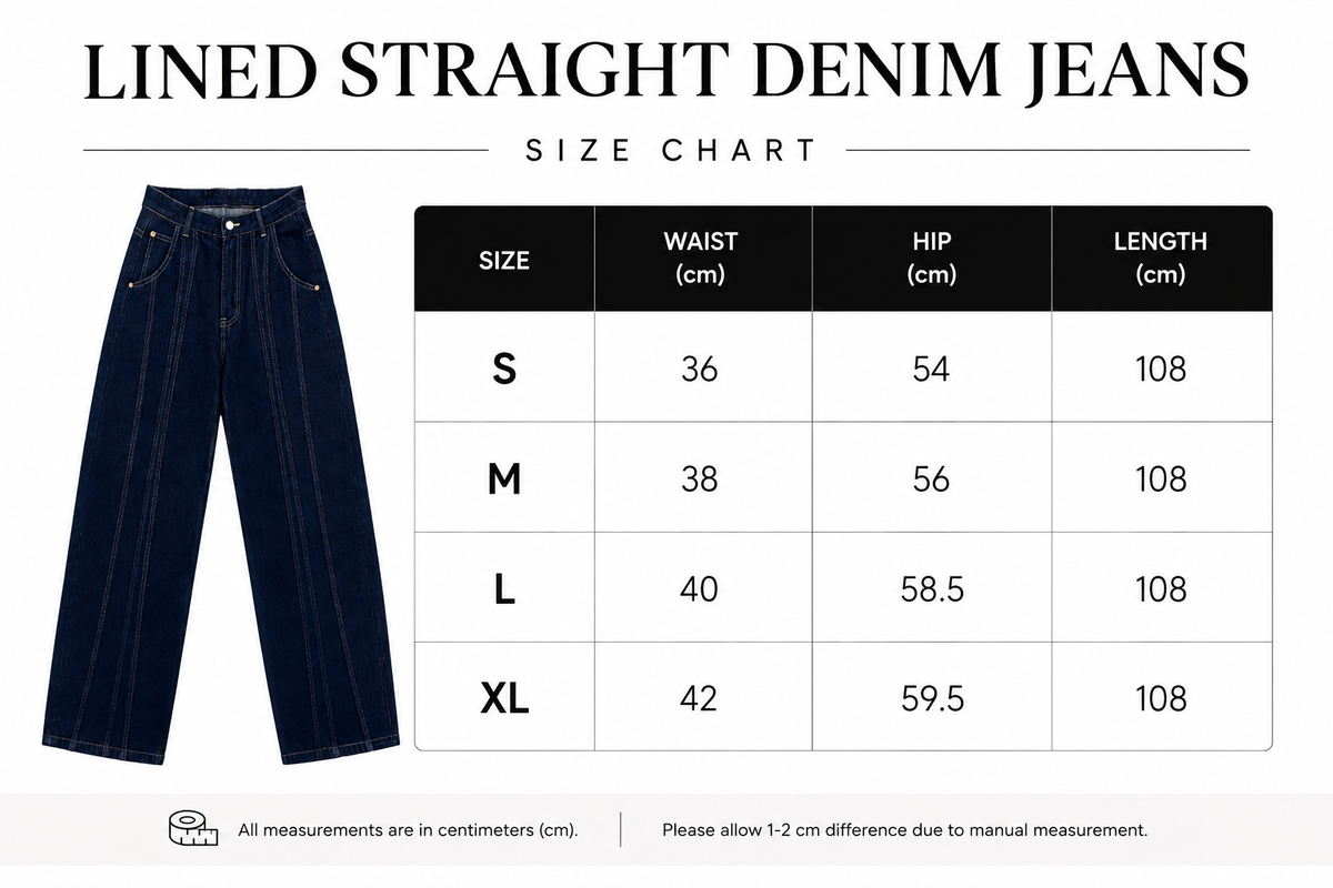 Lined straight denim - Blue
