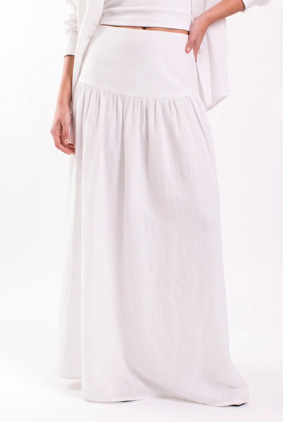 White linen skirt
