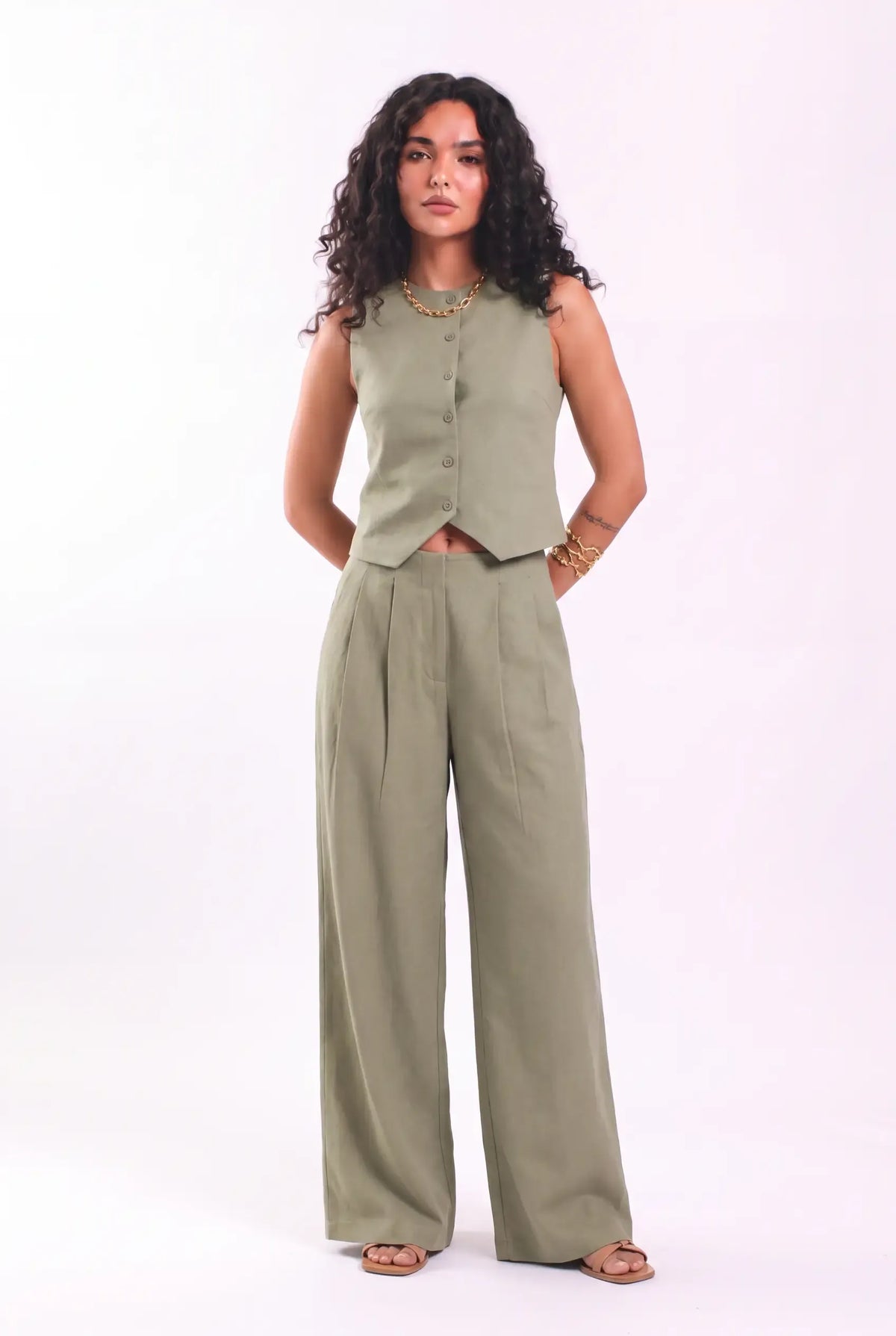Linen vest set