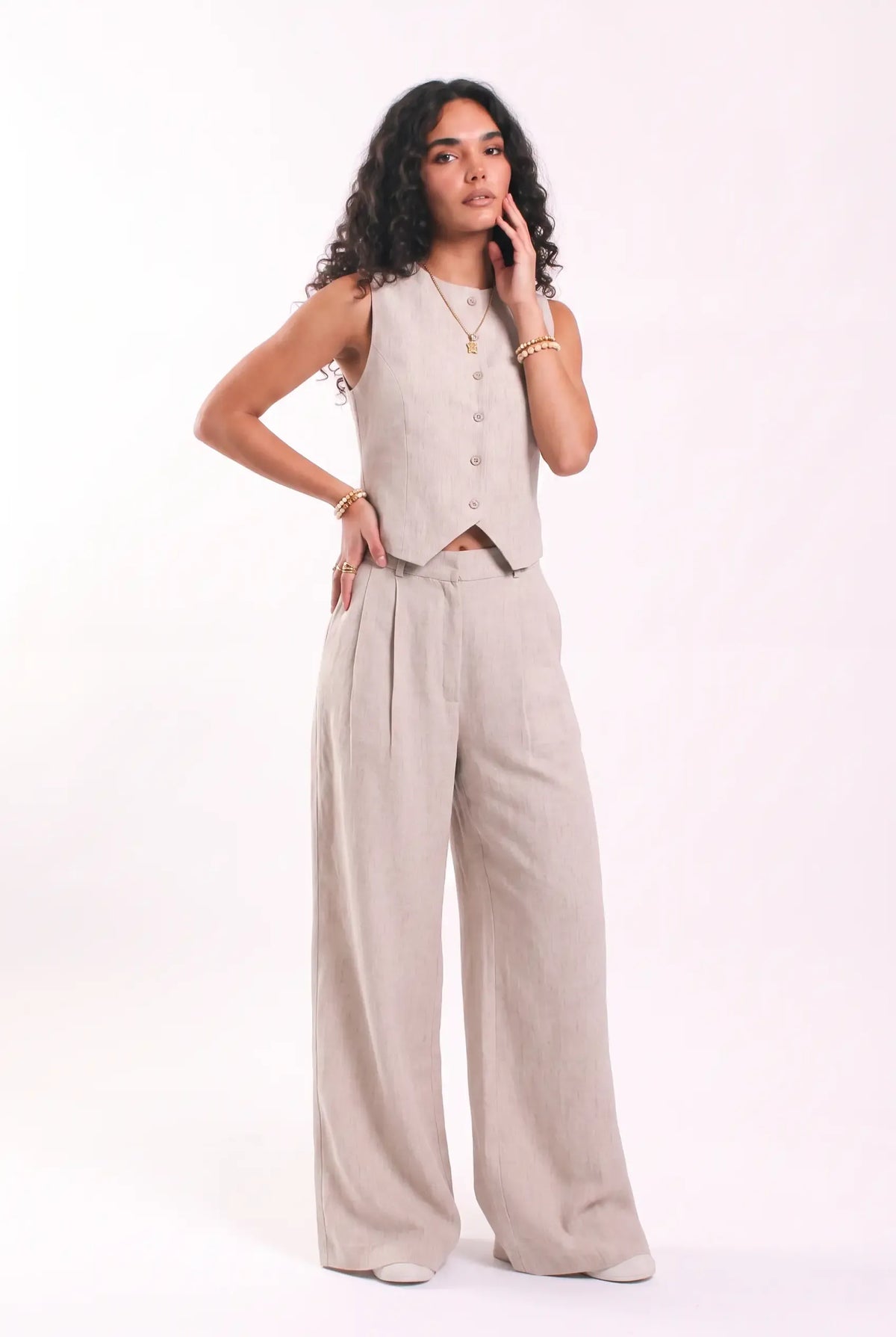 Linen vest set