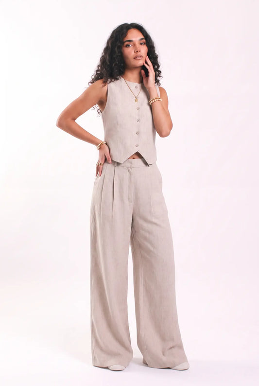Linen vest set