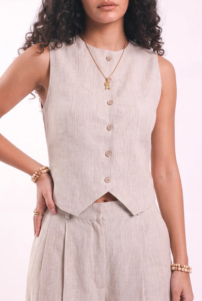 Linen vest set