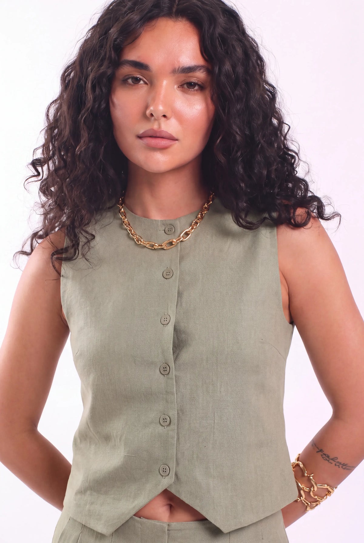 Linen vest set