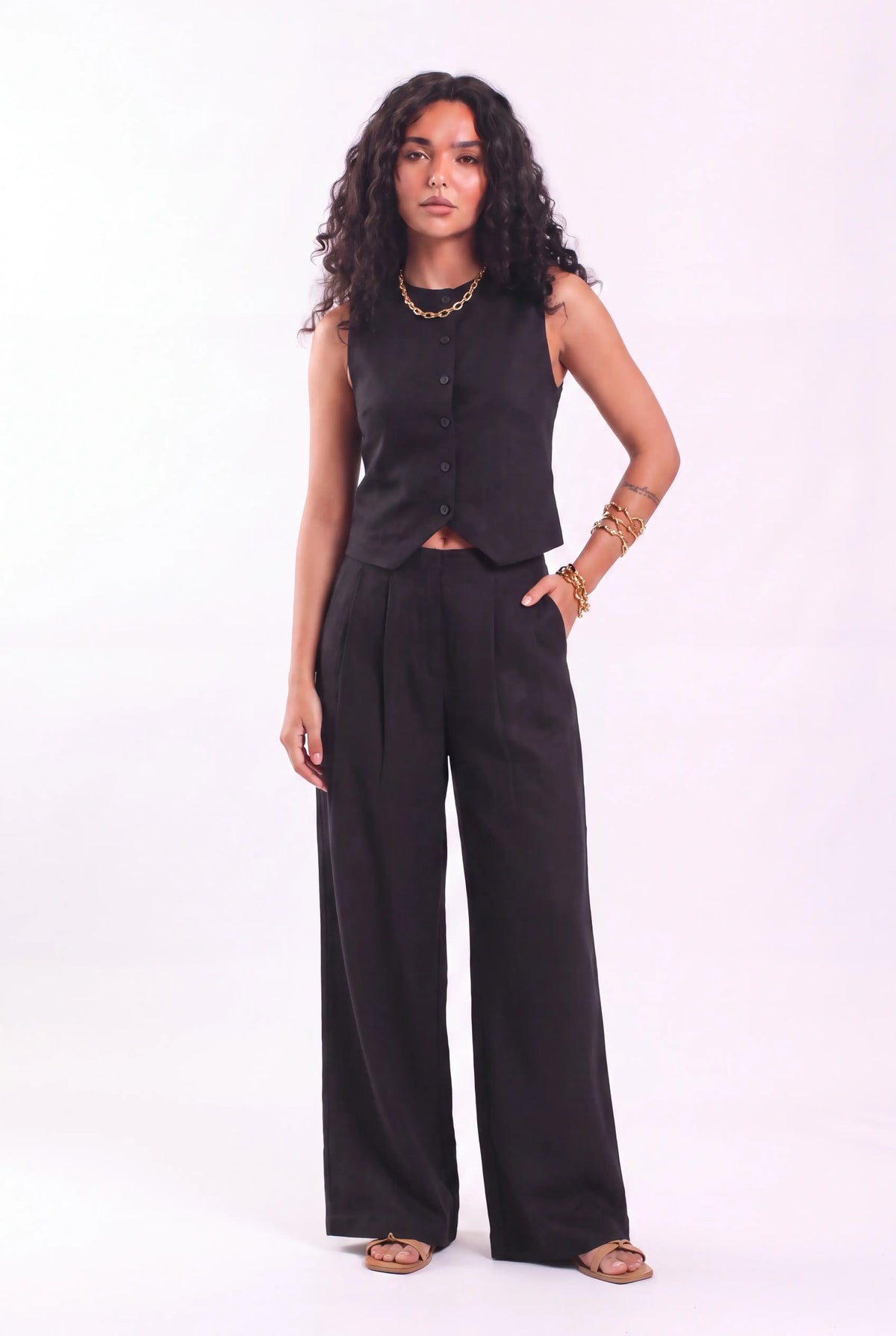 Linen vest set