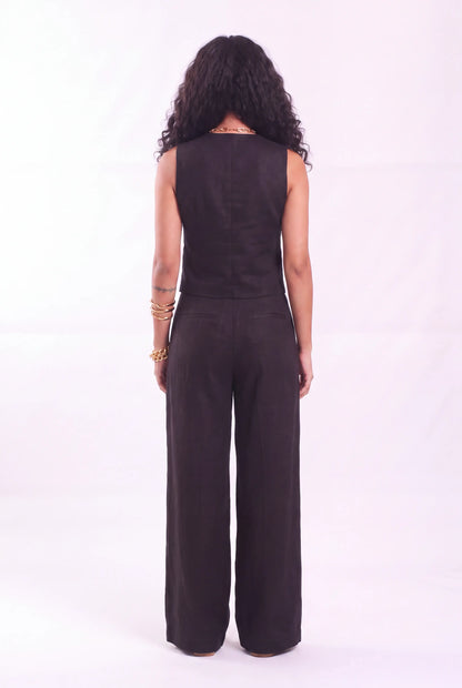 Linen pleated trousers