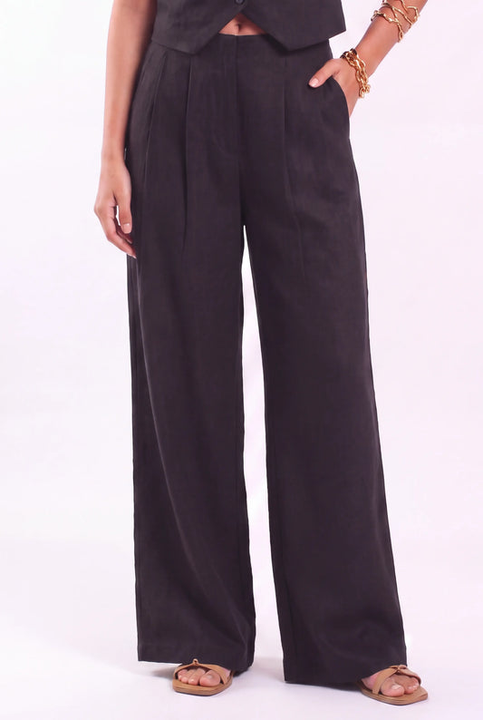 Linen pleated trousers