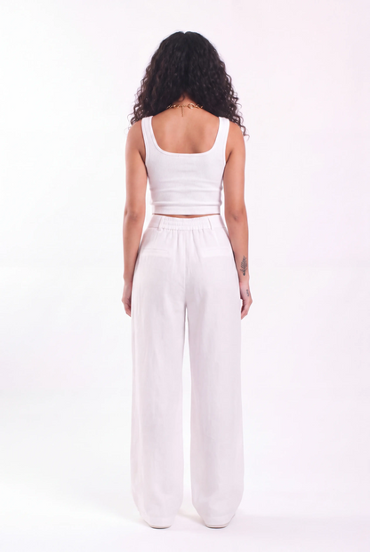 Linen pleated trousers