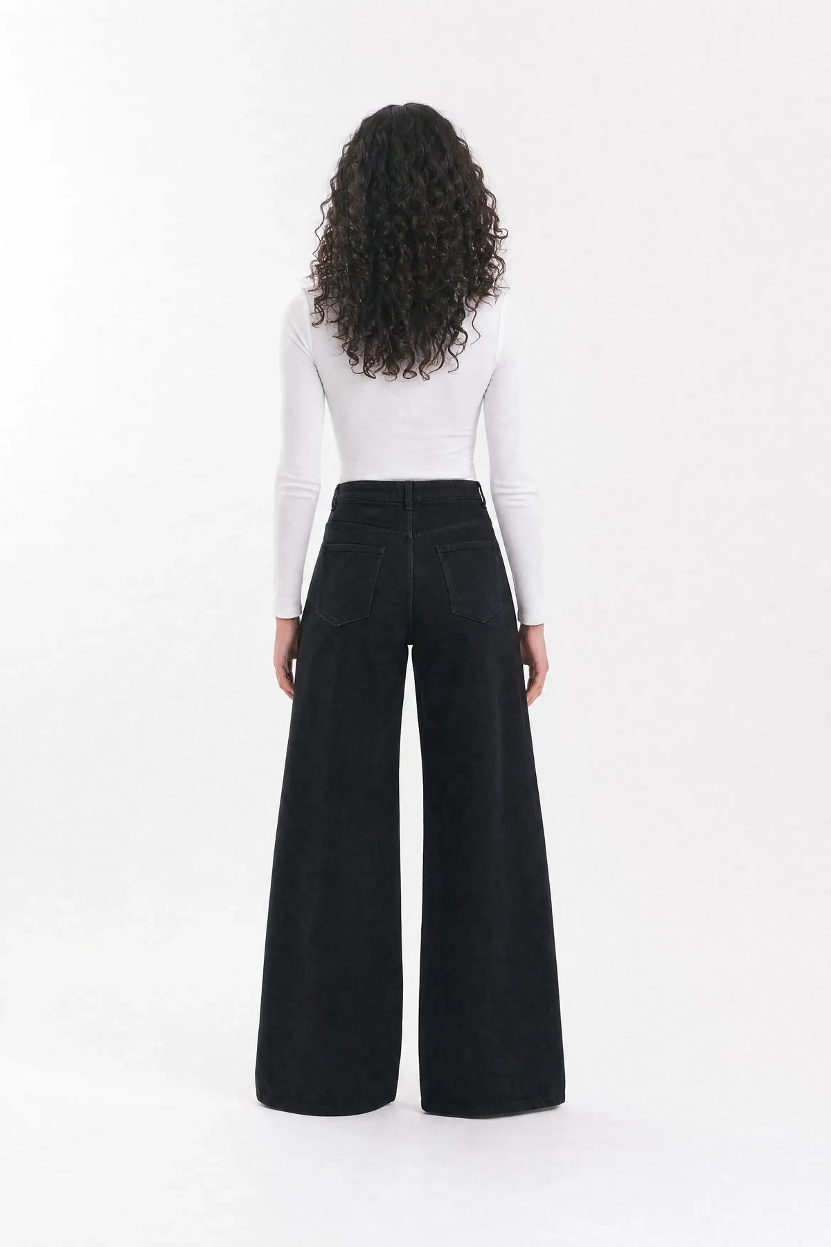 Lined straight denim - Black