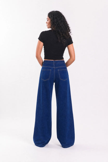 Lined straight denim - Blue