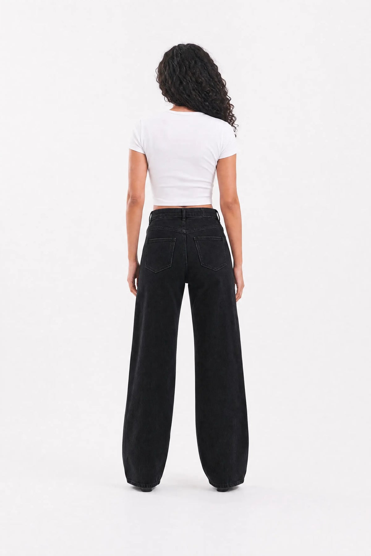 Straight Denim Jeans - Black