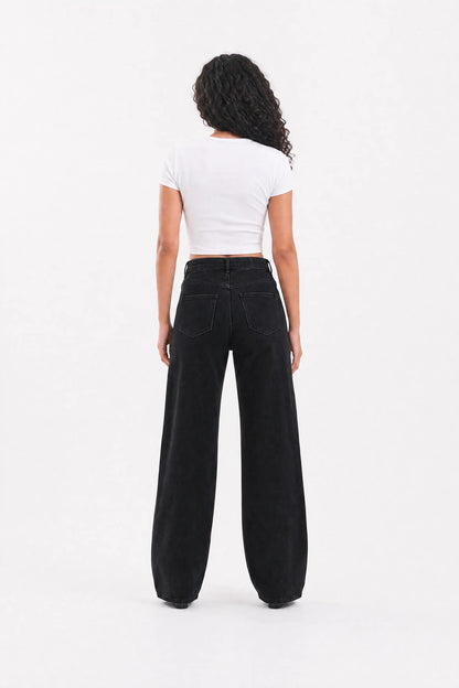 Straight Denim Jeans - Black
