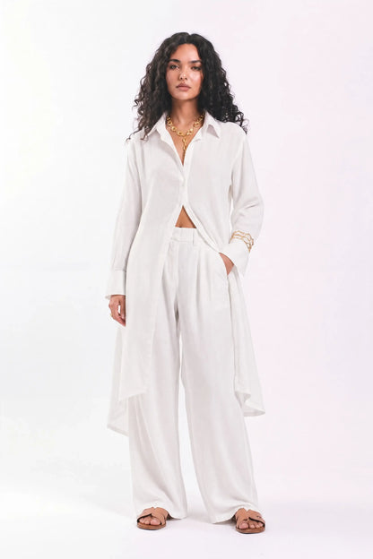 Linen shirt dress