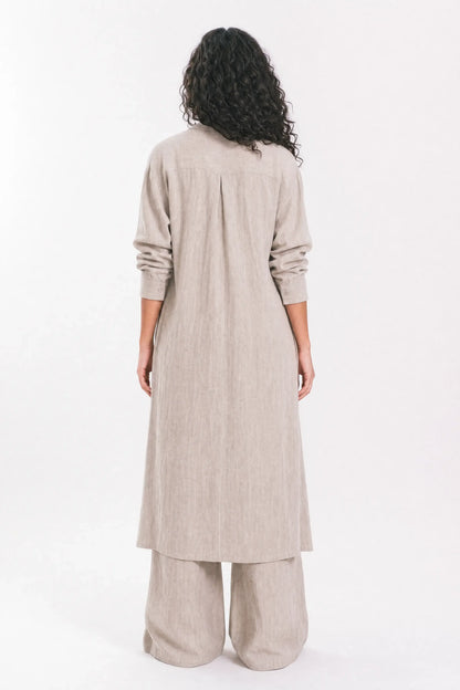 Linen shirt dress