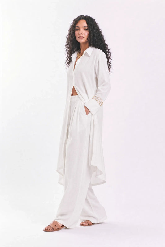 Linen shirt dress